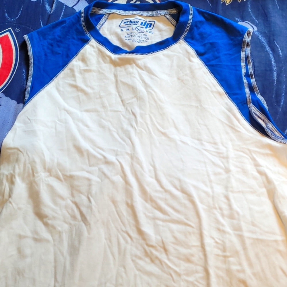 Urban Pipeline Blue and White Tanktop